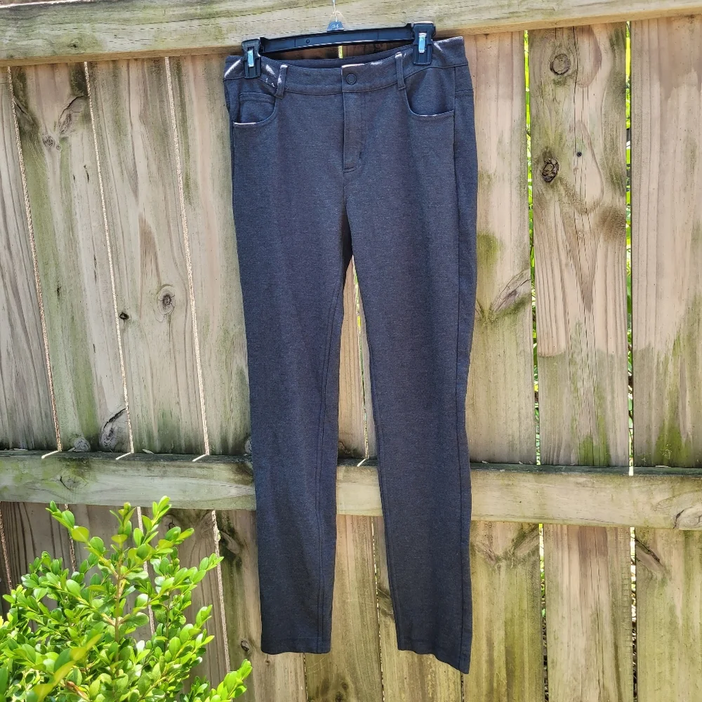 Athleta Avenue Ponte Skinny‎ Knit Pants Charcoal Gray Size 8
